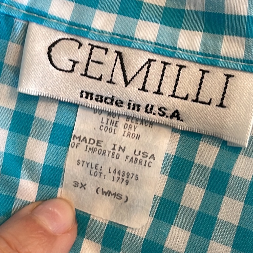 Gemilli aqua checked button down - Picture 4 of 9